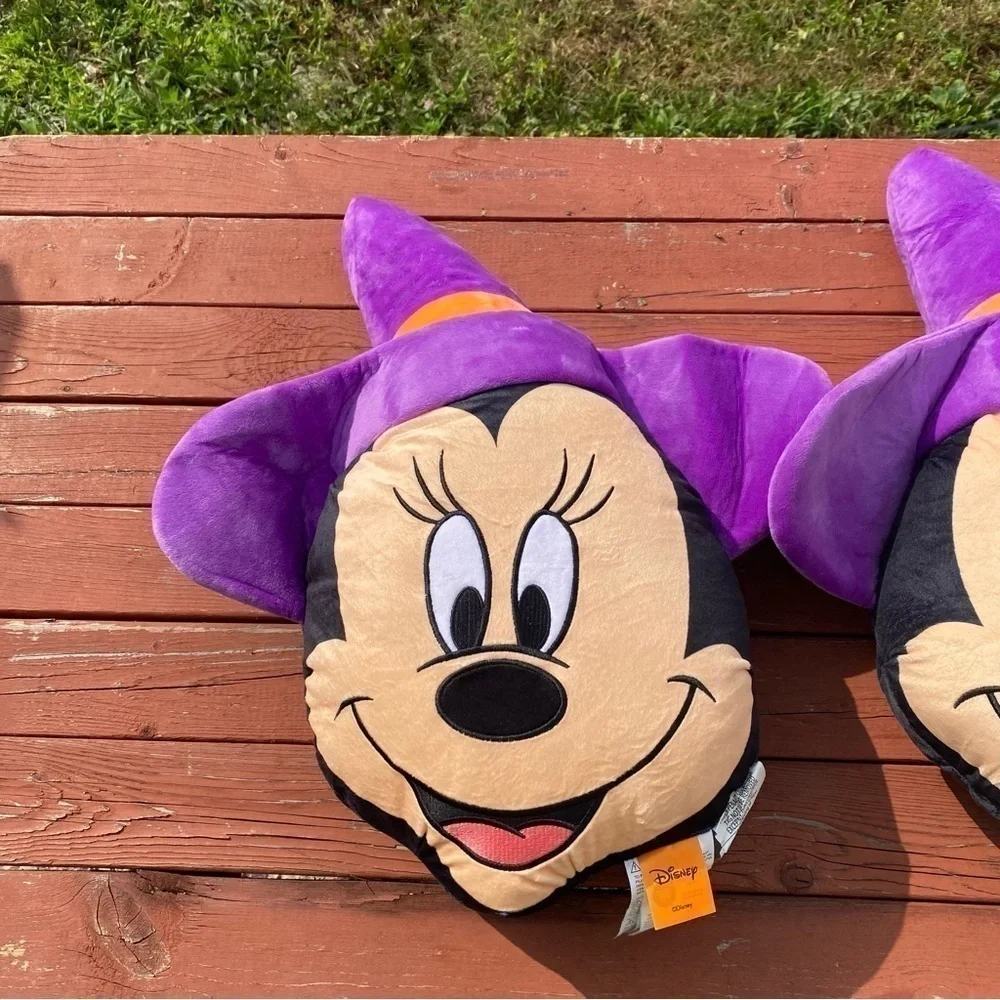 Disney Minnie Mouse Witch Face Throw Pillow Set Bundle Lot NEW Halloween